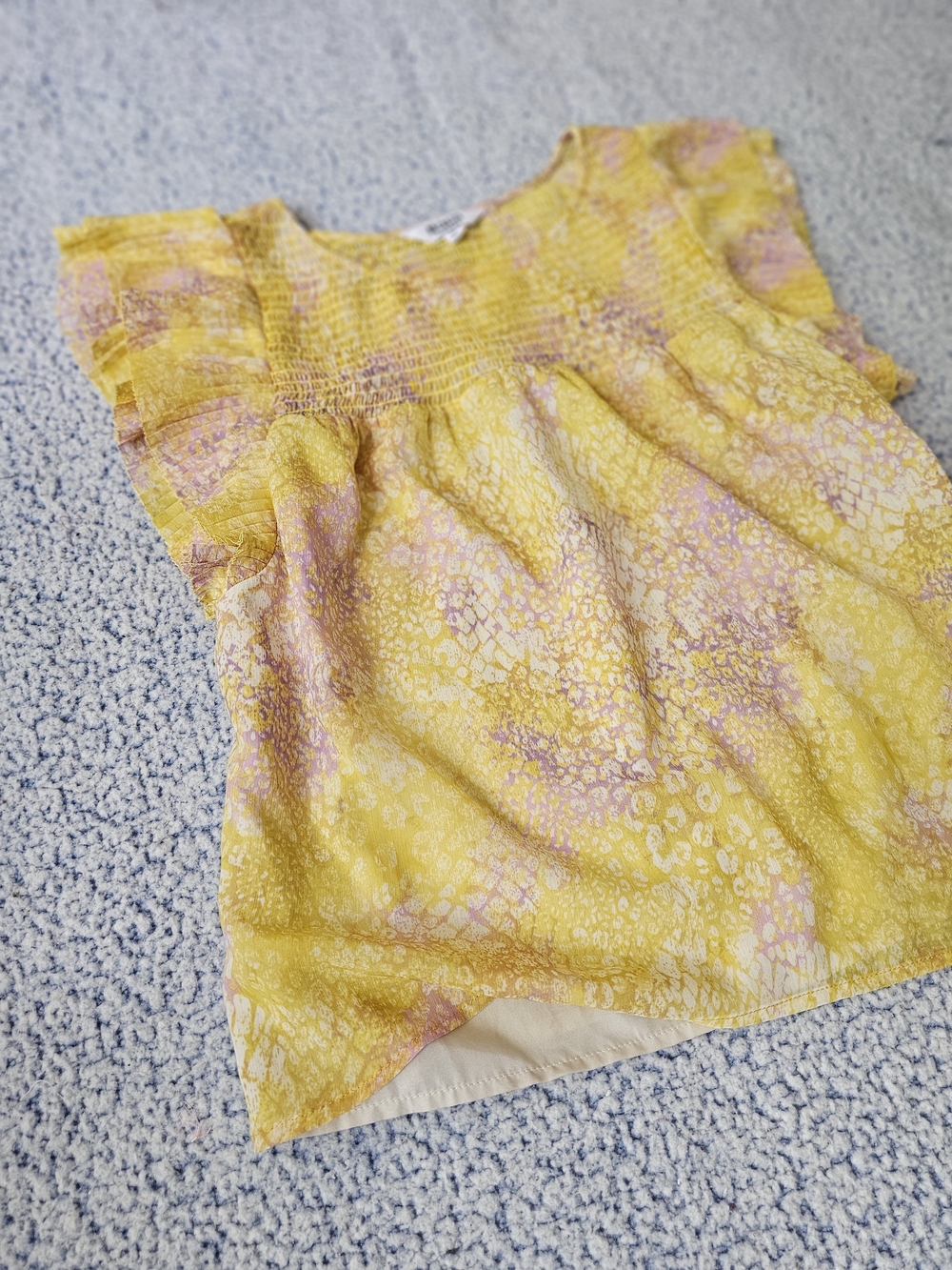 BB Dakota Yellow and Lilac Patterned Blouse